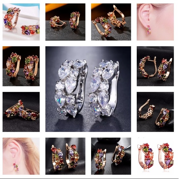 NEW!๐๐GORGEOUS! SILVERY! CZ! HOOPS!๐๐STUNNING! - Picture 2 of 8